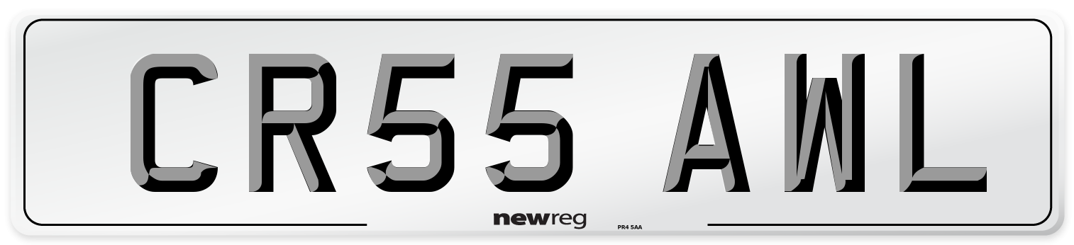 CR55 AWL Number Plate from New Reg